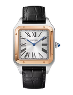 Santos Dumont Silver Roman Numeral Dial Watch