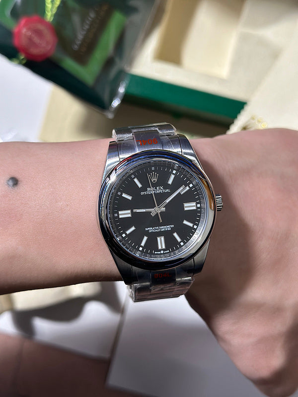 Oyster Perpetual With Black Dial and Oystersteel Bracelet Watch