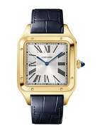 Santos-Dumont Extra-Large Yellow Gold Leather Strap Watch