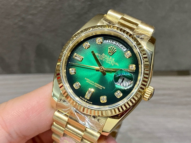 Day-Date Green Ombré Diamond Dial Yellow Gold 36mm