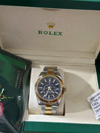 Two-tone Yellow Gold & Stainless Steel With Black Dial Watch