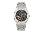 Double Balance Wheel Openworked Steel Watch