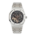 Double Balance Wheel Openworked Steel Watch