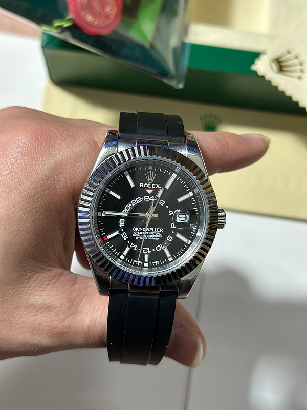 Sky-Dweller Bright Black Dial Oysterflex Bracelet Watch