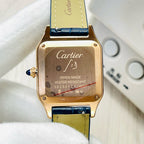 Santos-Dumont Extra-Large Yellow Gold Leather Strap Watch