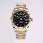 Two-tone Yellow Gold & Stainless Steel With Black Dial Watch