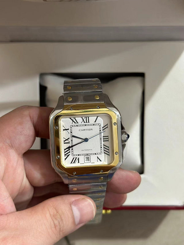 Stainless Steel Case and Yellow Gold Bezel Watch