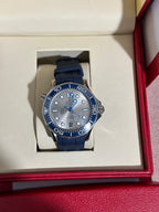 Grey Wave Dial & Blue Ceramic Bezel & Strap Watch