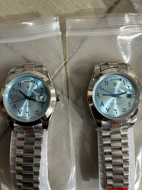 Men's Silver Dial Arabic Numeral Watch
