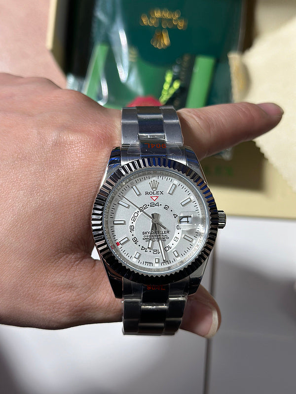 Stainless Steel Oyster Bracelet With White Gold Fluted Bezel Watch
