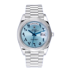 Men's Silver Dial Arabic Numeral Watch