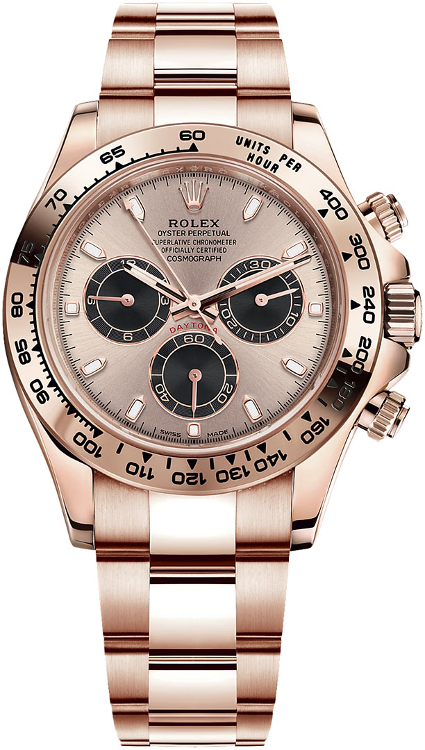 Cosmograph Daytona Everose Gold Sundust Dial With Black Subdials Watch