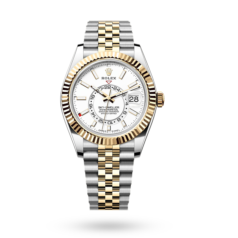 Oystersteel and yellow gold Rolesor with White Dial Watch