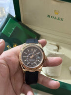 Sky-Dweller Chocolate Dial With 18K Everose Gold Case Watch