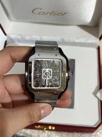 Large Skeleton Steel & Black Watch