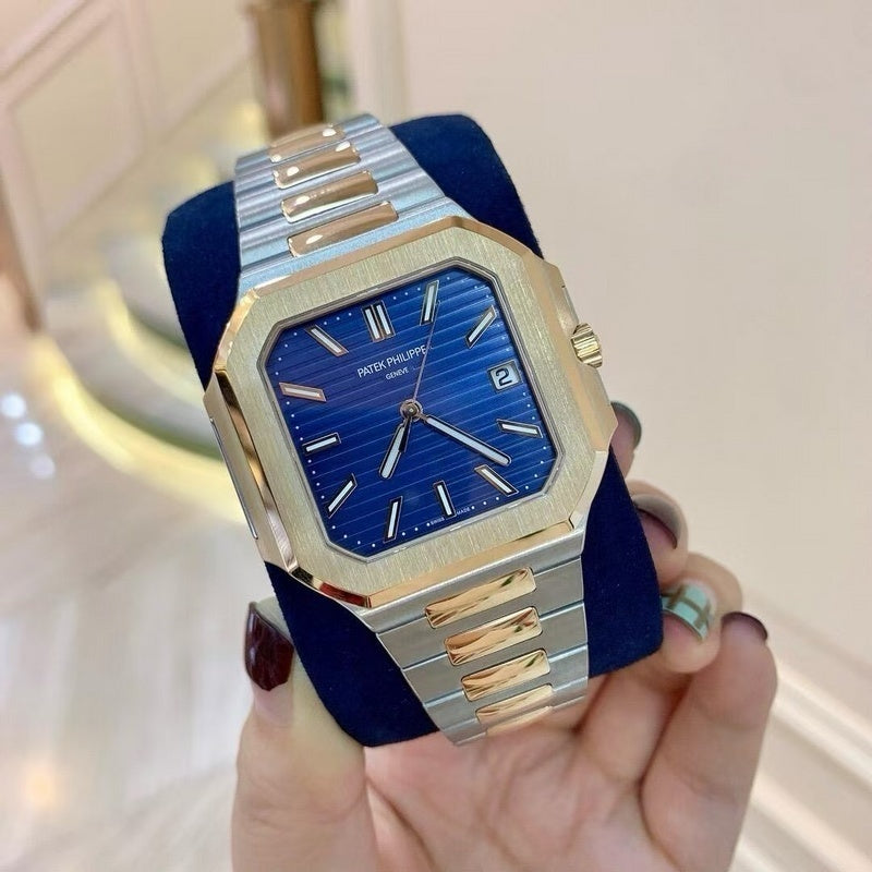 Stainless Steel Patek Philippe Cubitus 'Olive Green' Dial Watch