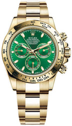 Cosmograph Daytona Yellow Gold Distinctive Green Dial Watch