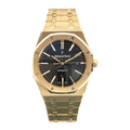 Gold Case and Bracelet With Black "Grande Tapisserie" Dial Watch