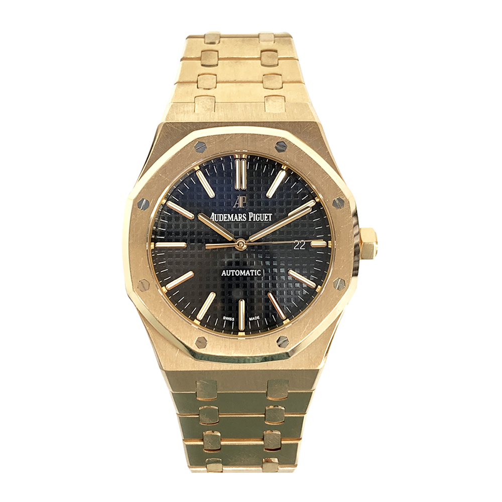Gold Case and Bracelet With Black "Grande Tapisserie" Dial Watch