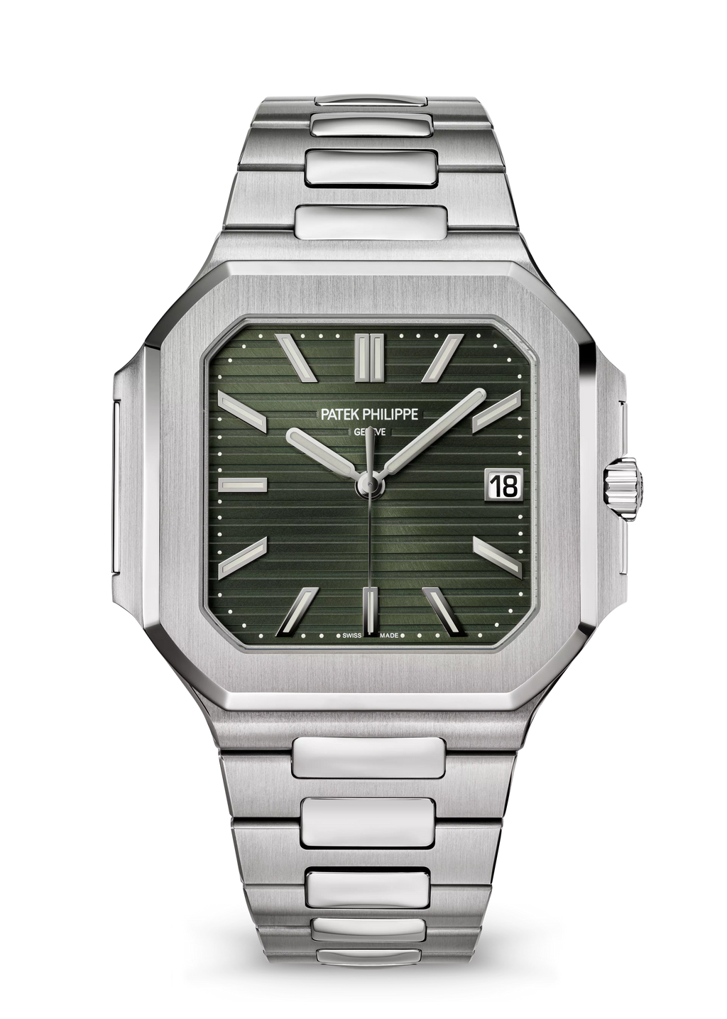 Stainless Steel Patek Philippe Cubitus 'Olive Green' Dial Watch