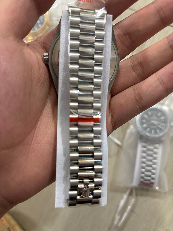 Platinum With Diamond Set Bezel & ice Blue Dial Watch