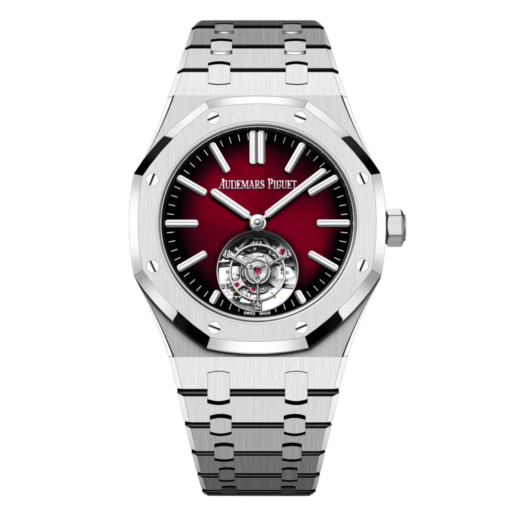 Tourbillon Steel Red Dial 41mm Watch