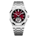 Tourbillon Steel Red Dial 41mm Watch