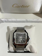 Large Skeleton Steel & Black Watch