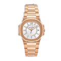 Nautilus Silver Dial 18kt Rose Gold Ladies Watch