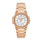 Nautilus Silver Dial 18kt Rose Gold Ladies Watch
