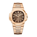 Rose Gold Bracelet & Brown Sunburst Dial Watch