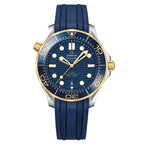 42mm Stainless Steel & Yellow Gold Case paired With Blue Rubber Strap Watch