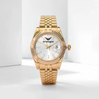 Gold-Toned Band & Case with White Dial Watch