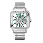 Stainless Steel Case & Green Skeleton Dial Watch