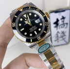 Stainless Steel and 18k Yellow Gold Submariner Date Black Dial Watch