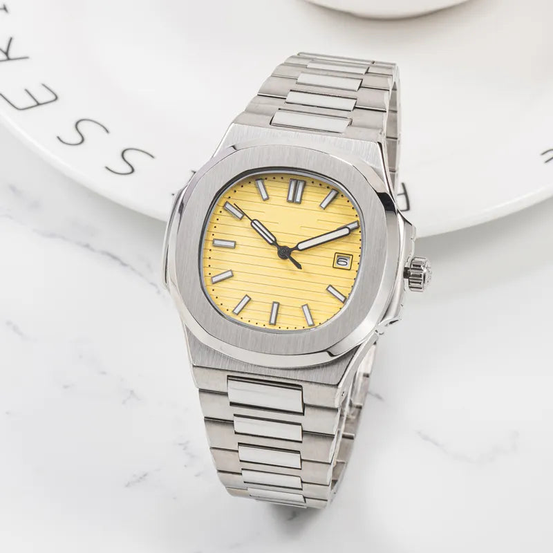 Nautilus 40mm Stainless Steel Automatic Yellow Dial Watch