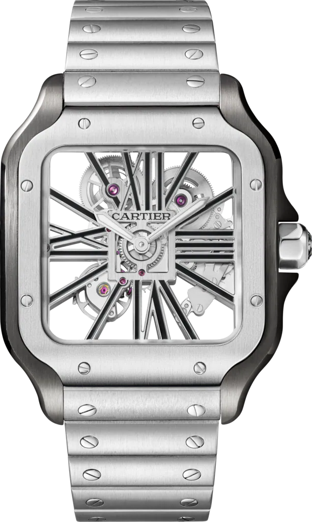 Large Skeleton Steel & Black Watch