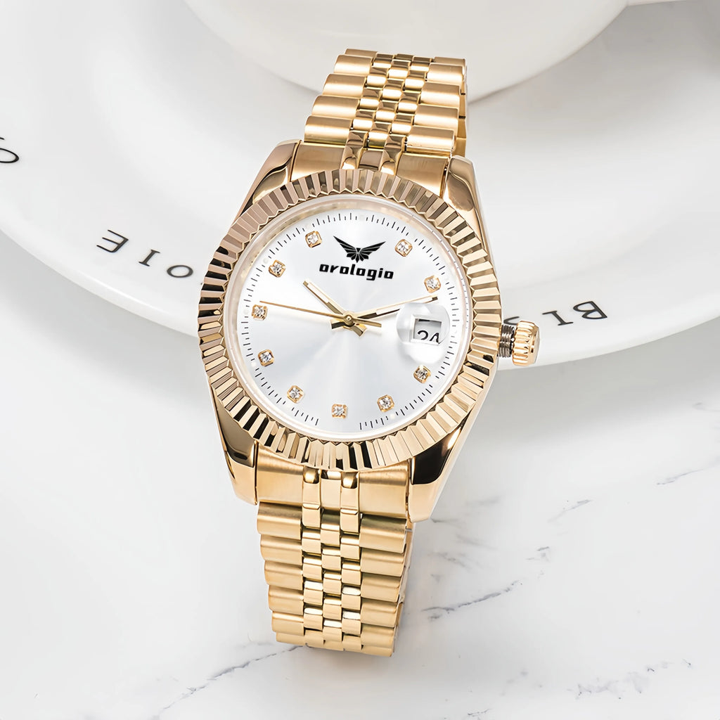 Gold-Tone Quartz Classic Link Band Watch