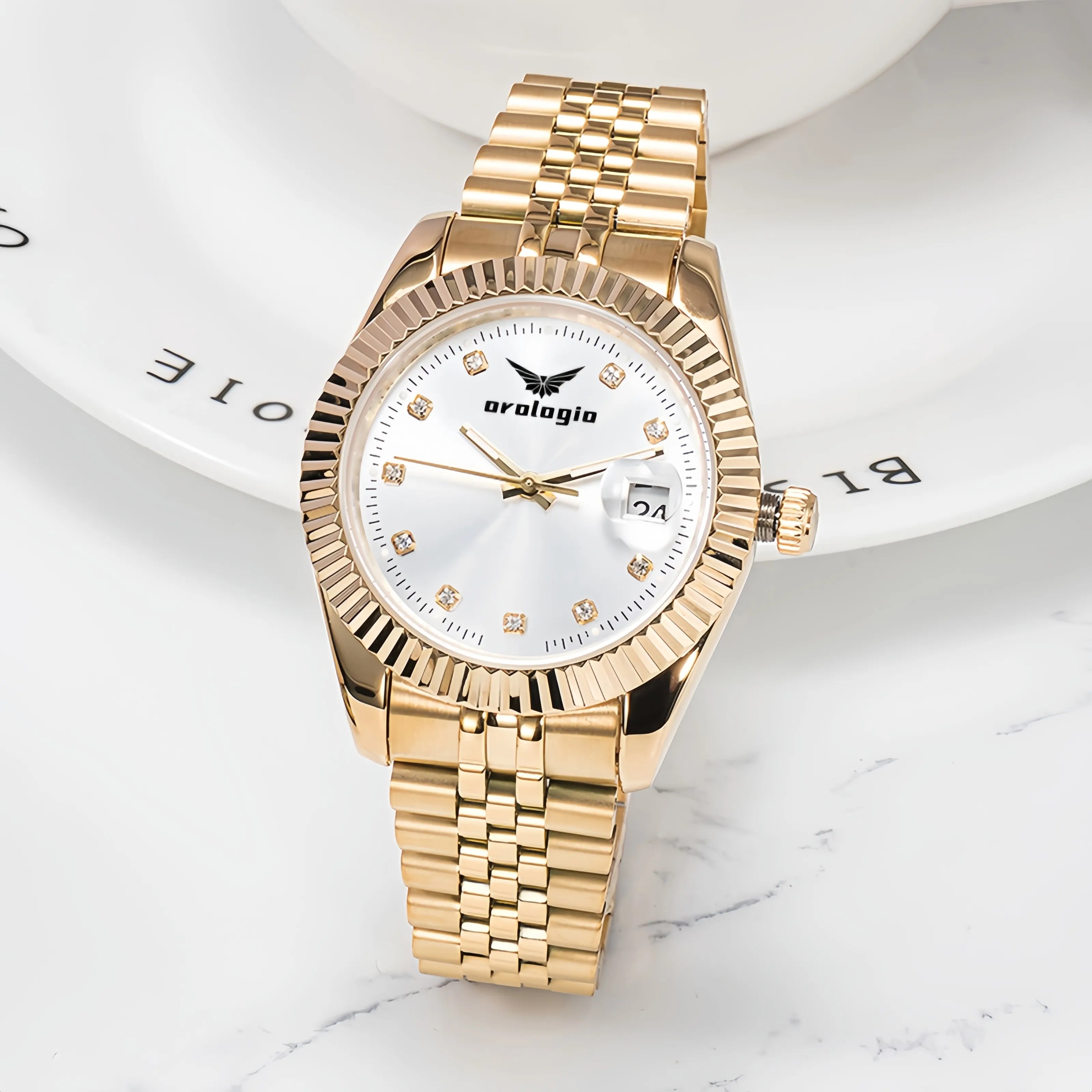 Gold-Tone Quartz Classic Link Band Watch