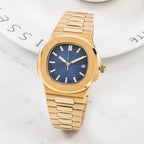 Gold Colored Strap with Navy Blue Dial Watch