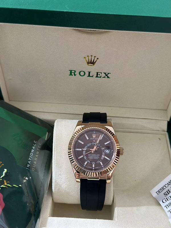 Sky-Dweller Chocolate Dial With 18K Everose Gold Case Watch