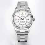 Stainless Steel Oyster Bracelet With White Gold Fluted Bezel Watch