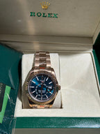 Blue-Green Dial Everose Gold Jubilee Watch