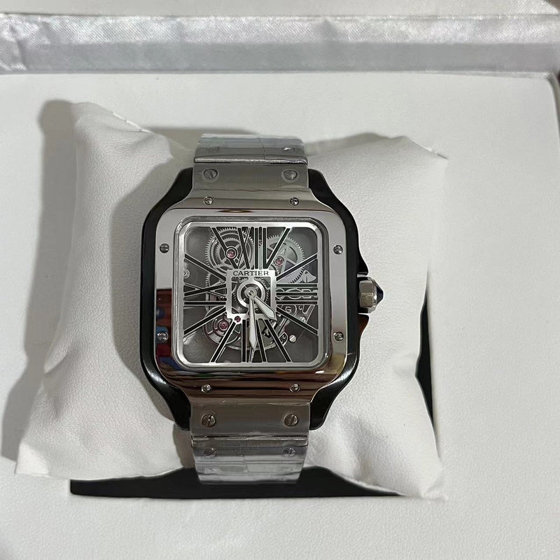 Large Skeleton Steel & Black Watch