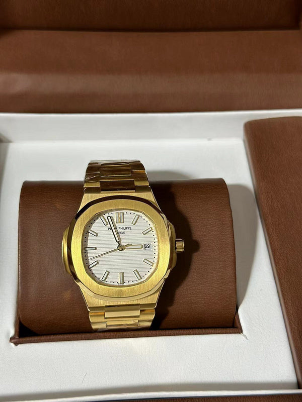 Gold White Automatic Luxury Sports Watch
