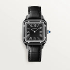 Santos Dumont Black Roman Numeral Dial Watch