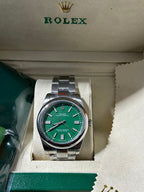 Oyster Perpetual Steel Watch With Green Dial