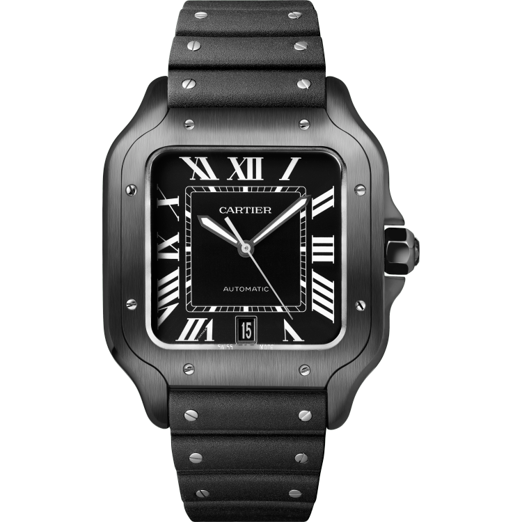 Black Steel Case With Black Rubber Strap Watch