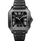 Black Steel Case With Black Rubber Strap Watch