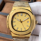 Golden Stainless Steel Case Nautilus Style Watch